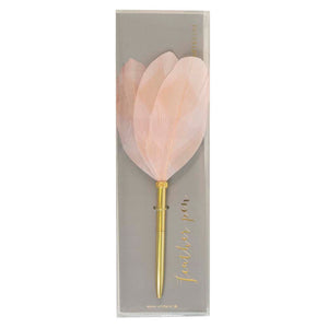 Writing Instrument (FEATHER PEN) - Soft Pink Pattern (Petal Style Feather)