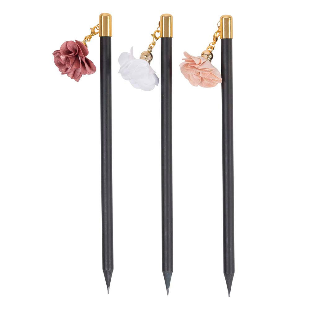 Writing Instrument - Luxury Lead Pencil with FLOWER Accent (LIGHT MAUVE)