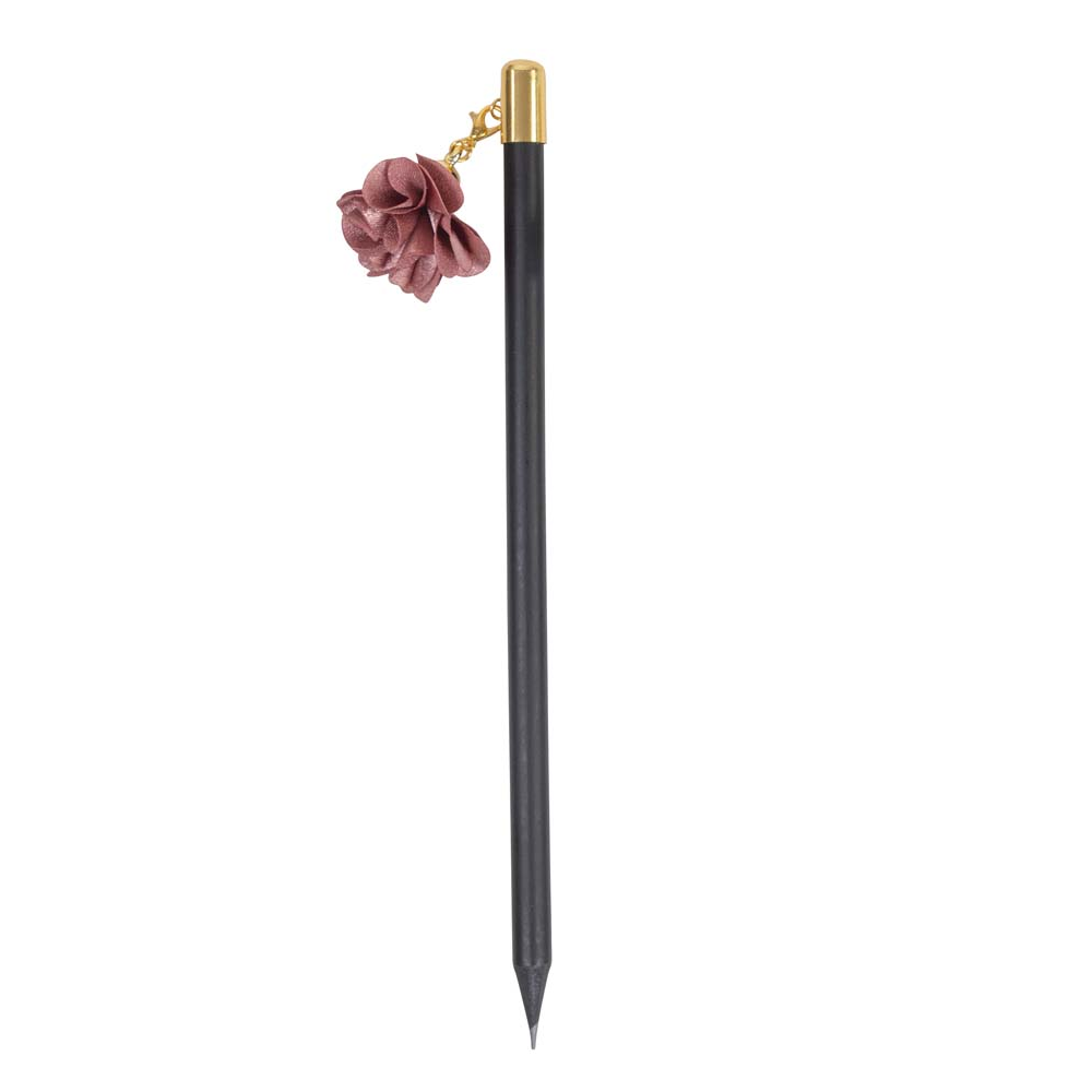 Writing Instrument - Luxury Lead Pencil with FLOWER Accent (LIGHT MAUVE)