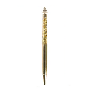 Writing Instrument - Luxury Glitter Confetti Floating Pen with TREE Accent (GOLD)