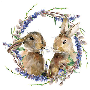 Lunch Napkin - Rabbit Wreath