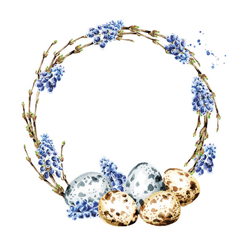
                
                    Load image into Gallery viewer, Lunch Napkin - Muscari Wreath
                
            