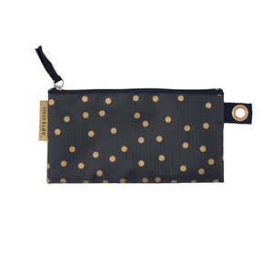 Pencil Bag - Gold Dots BLACK