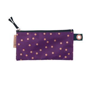 Pencil Bag - Gold Dots DEEP PURPLE