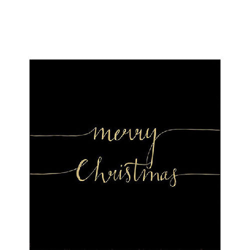 Cocktail Napkin - Christmas Note BLACK/GOLD