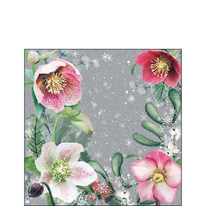 Serviette de Cocktail - Helleborus Orientalis GRIS