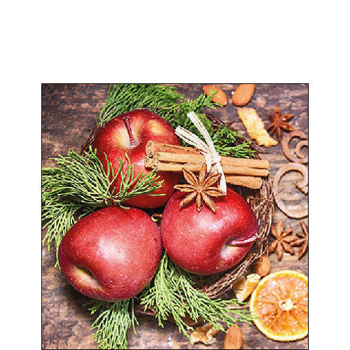 
                
                    Load image into Gallery viewer, Cocktail Napkin - Winter Apples
                
            