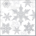 Lunch Napkin - Snow Crystals SILVER