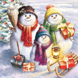 
                
                    Load image into Gallery viewer, Lunch Napkin - Snowmen Family
                
            