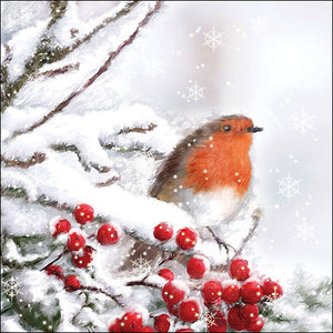 Lunch Napkin - Robin in Snow