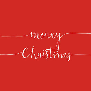 Lunch Napkin - Christmas Note RED