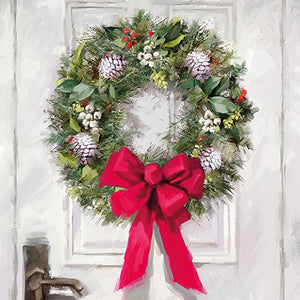 Lunch Napkin - White Wreath