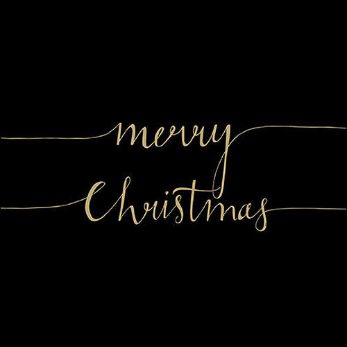 Lunch Napkin - Christmas Note Black/Gold