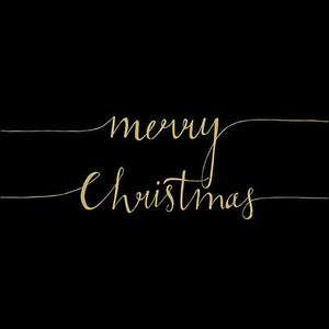 Lunch Napkin - Christmas Note Black/Gold