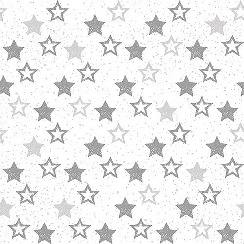 Lunch Napkin - Stars All Over SILVER