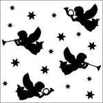 Lunch Napkin - Trumpet Angels Black