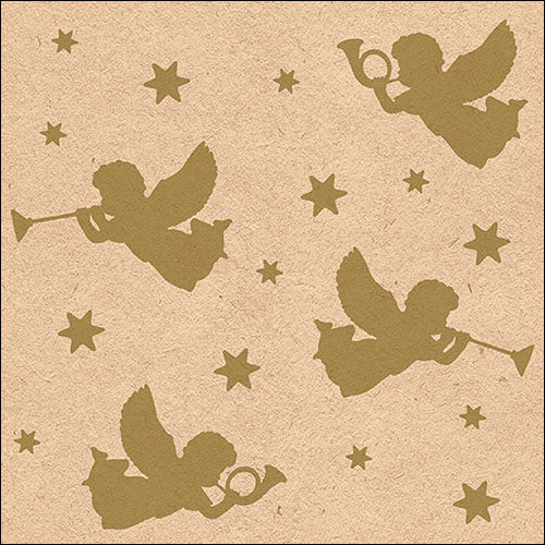 Lunch Napkin - Trumpet Angels Gold Nature (RECYCLED)