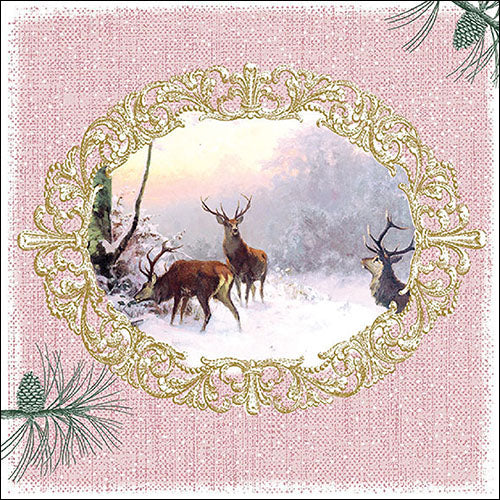 Lunch Napkin - Elegant Deers Rose