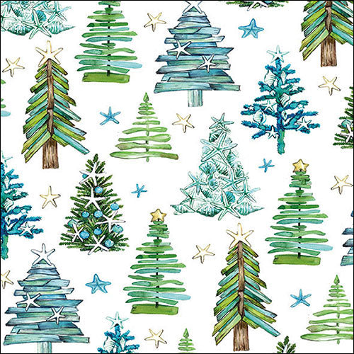 Lunch Napkin - Tree Pattern GREEN