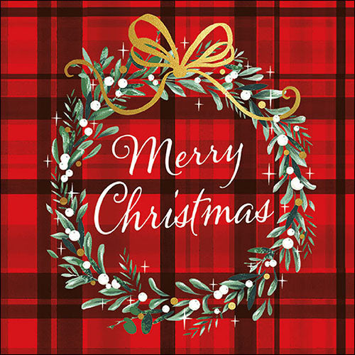 Lunch Napkin - Christmas Plaid RED