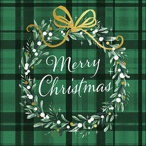 Lunch Napkin - Christmas Plaid GREEN