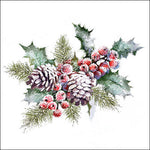 Lunch Napkin - Holly and Berries