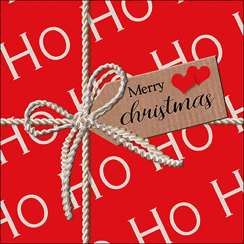 Lunch Napkin - Ho Ho Gift Red