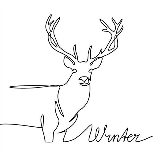 
                
                    Load image into Gallery viewer, Lunch Napkin - Deer Drawing Black
                
            
