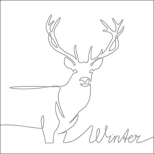 
                
                    Load image into Gallery viewer, Lunch Napkin - Deer Drawing Silver
                
            