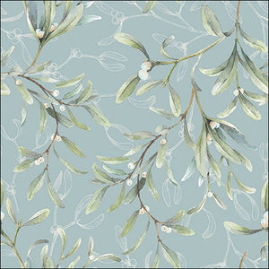 Lunch Napkin - Mistletoe All Over GREEN