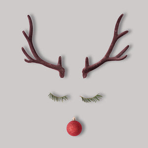 Lunch Napkin - Christmas Reindeer GREY