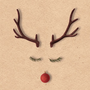 Lunch Napkin - Christmas Reindeer Nature (RECYCLED)