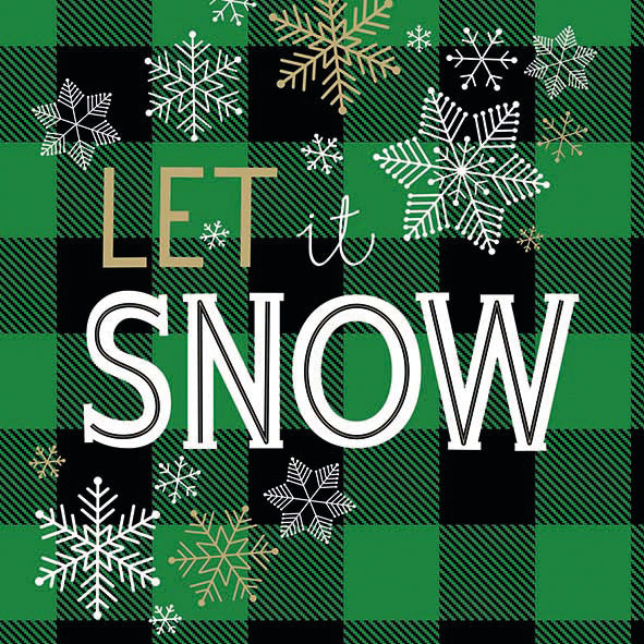 Lunch Napkin - Let It Snow GREEN