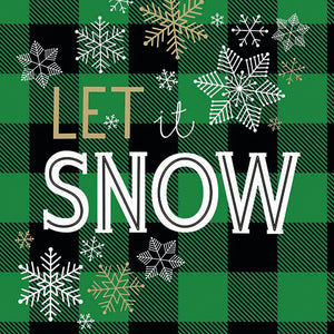 Lunch Napkin - Let It Snow GREEN