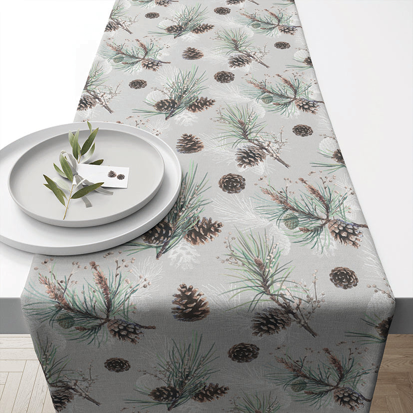 TABLE RUNNER (Cotton) - Pine Cone All Over
