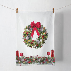 
                
                    Load image into Gallery viewer, Kitchen Towel - Bow On Wreath
                
            