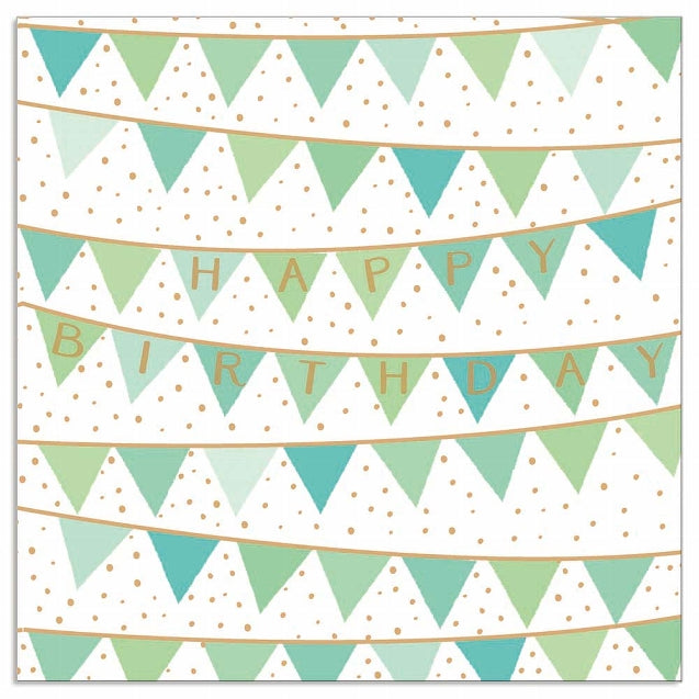 
                
                    Load image into Gallery viewer, Lunch Napkin - Happy Birthday Banner GREEN-BLUE
                
            