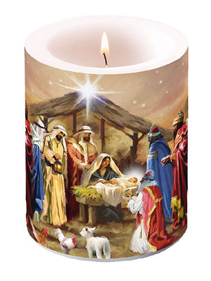 Candle LARGE - Nativity Collage