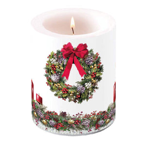 Candle LARGE - Bow On Wreath