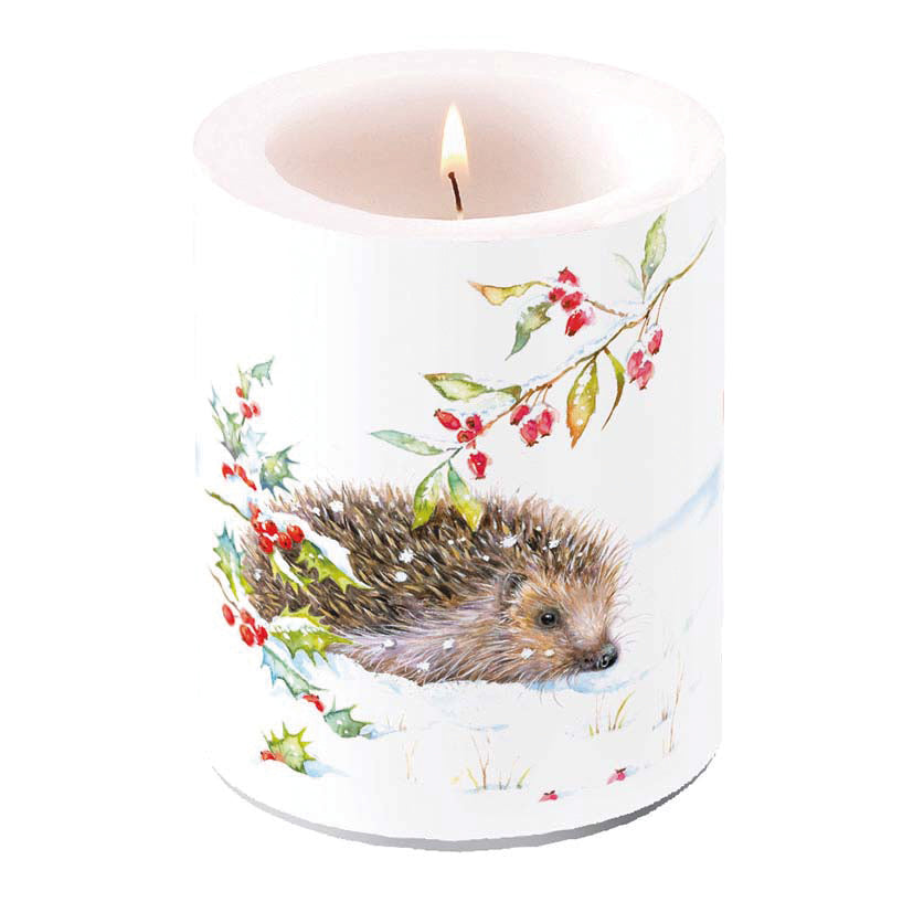 Candle LARGE - Hedgehog In Winter