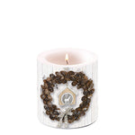 Candle SMALL - Pine Cone Wreath