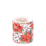Candle SMALL - Poinsettia And Berries