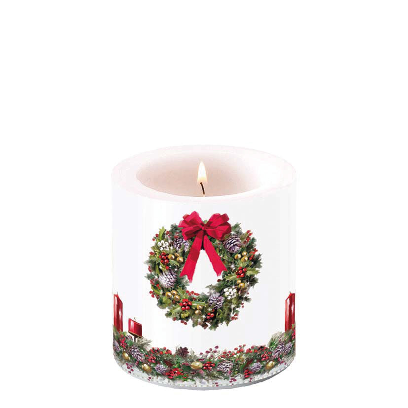 Candle SMALL - Bow On Wreath
