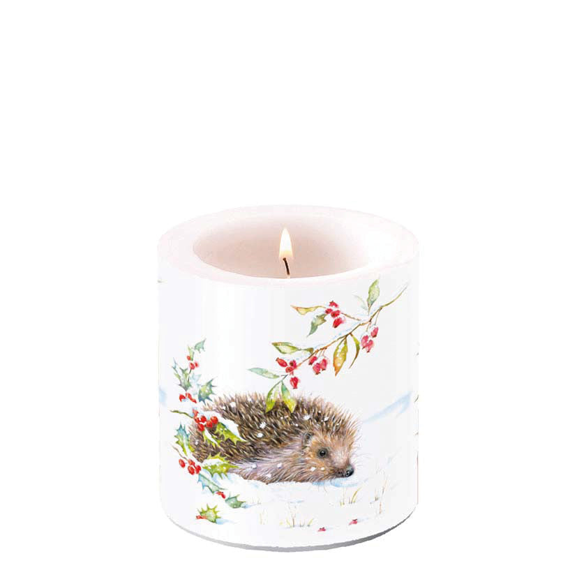 Candle SMALL - Hedgehog In Winter