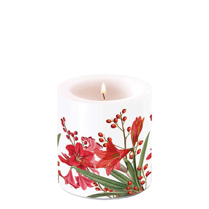 Candle SMALL - Christmas Bouquet WHITE