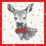 Lunch Napkin - Winter Fawn RED