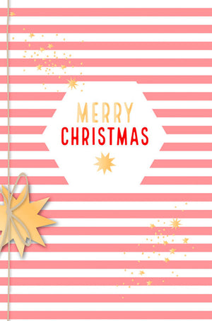
                
                    Load image into Gallery viewer, Greeting Card (Christmas) - 3D Golden Star &amp;amp; Modern Stripes
                
            