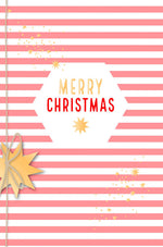 Greeting Card (Christmas) - 3D Golden Star & Modern Stripes