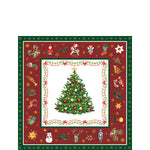 Cocktail Napkin - Christmas Evergreen RED