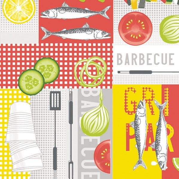 Lunch Napkin - Grilled Fish Graphic